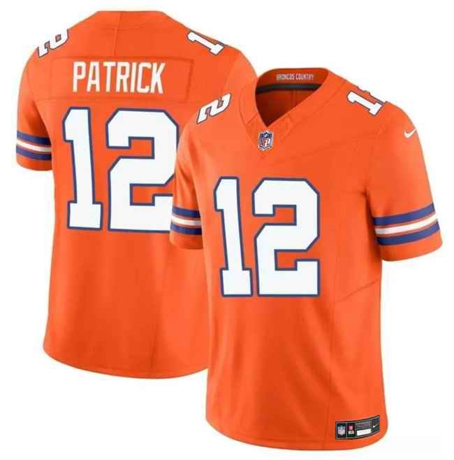 Men's Denver Broncos #12 Tim Patrick Orange F.U.S.E. Mile High Collection 1977 Throwback Vapor Limited Stitched Football Jersey