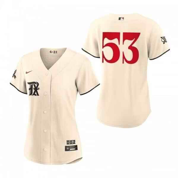 Women's Texas Rangers #53 Adolis Garc'a Cream 2023 City Connect Stitched Baseball Jersey(Run Small)