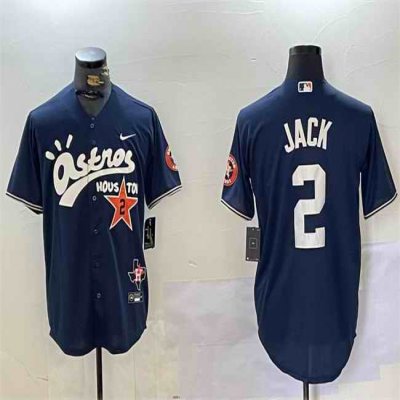 Men's Houston Astros #2 David Jack Navy Cactus Jack Style Vapor Premier Limited Stitched Baseball Jersey