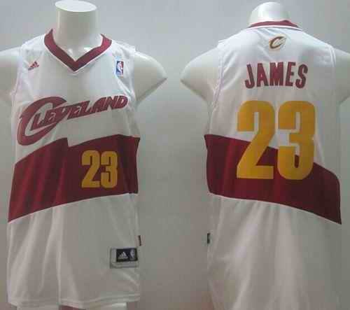 New Revolution 30 Cavaliers #23 LeBron James White Stitched NBA Jersey