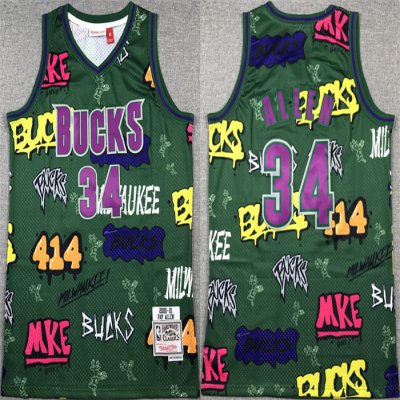 Men's Milwaukee Bucks #34 Ray Allen Green Stitched Jersey