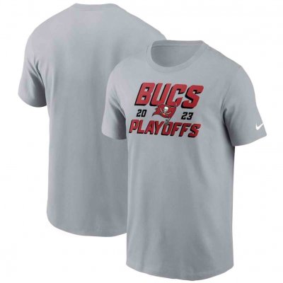 Men's Tampa Bay Buccaneers Gray 2023 NFL Playoffs Iconic T-Shirt