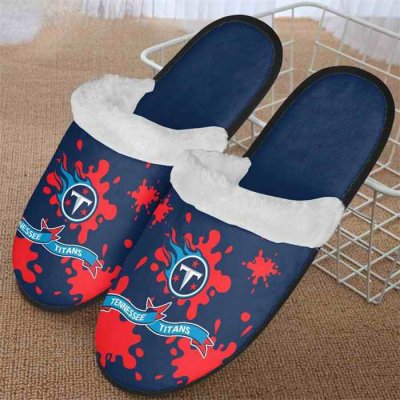 Men's Tennessee Titans Team Logo Staycation Slippers/Shoes(Pls check description for details) 001