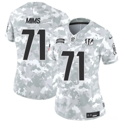 Women's Cincinnati Bengals #71 Amarius Mims 2024 F.U.S.E Arctic Camo Salute to Service Limited Stitched Football Jersey(Run Small)