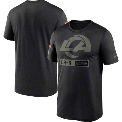 Men's Los Angeles Rams 2020 Black Salute To Service Performance T-Shirt