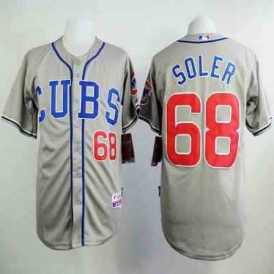 Cubs #68 Jorge Soler Grey Alternate Road Cool Base Stitched MLB Jersey