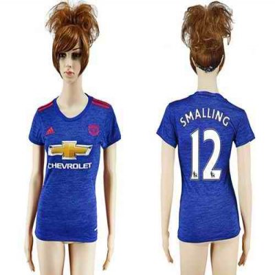 Women's Manchester United #12 Smalling Away Soccer Club Jersey