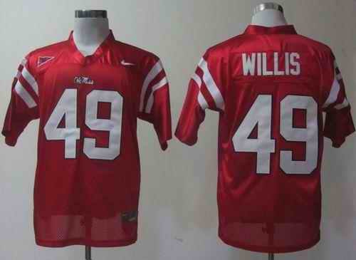 Rebels #49 Patrick Willis Red Stitched NCAA Jersey