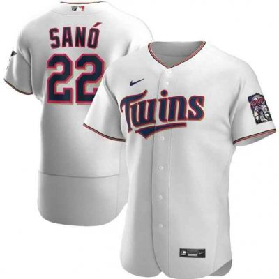 Men's Minnesota Twins #22 Miguel San' White Flex Base Stitched MLB Jersey