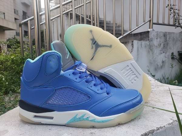 Men's Running Weapon Air Jordan 5 Blue Shoes 054