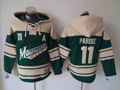 Wild #11 Zach Parise Green Sawyer Hooded Sweatshirt Stitched NHL Jersey