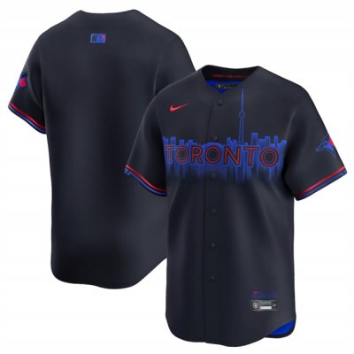 Men's Toronto Blue Jays Blank Navy 2024 City Connect Limited Stitched Baseball Jersey