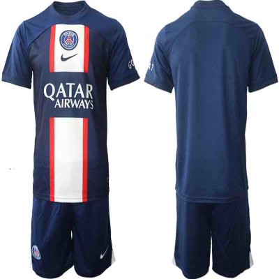 Men's Paris Saint-Germain Blank 2023 Navy Home Soccer Jersey Suit