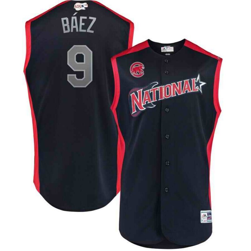 National League #9 Javier B'ez Navy 2019 MLB All-Star Game Workout Jersey