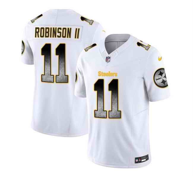 Men's Pittsburgh Steelers #11 Allen Robinson II White 2023 F.U.S.E. Smoke  Vapor Untouchable Limited Stitched Jersey