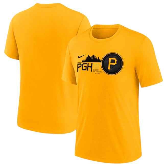 Men's Pittsburgh Pirates Gold 2023 City Connect Tri-Blend T-Shirt