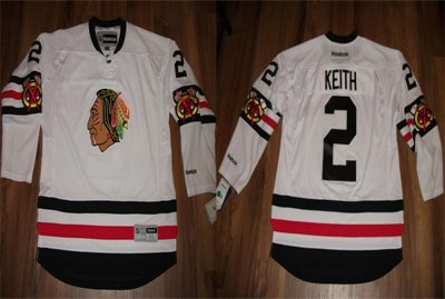 Men's Chicago Blackhawks #2 Duncan Keith White Stitched Hockey Jersey