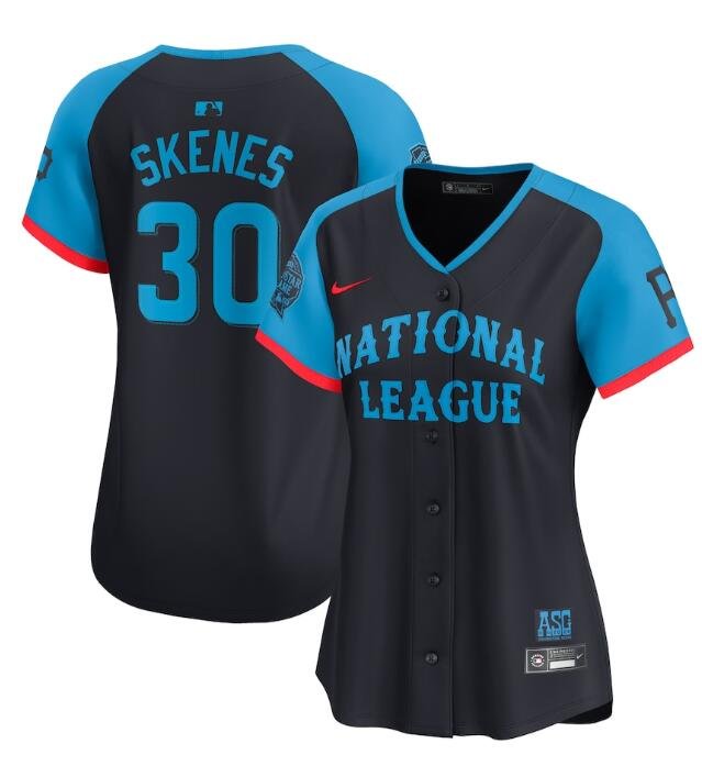 Women's National League #30 Paul Skenes Navy 2024 All-Star Limited Stitched Baseball Jersey(Run Small)