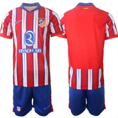 Men's Athletic De Madrid Custom 2024-25 Red/White Home Soccer Jersey Suit