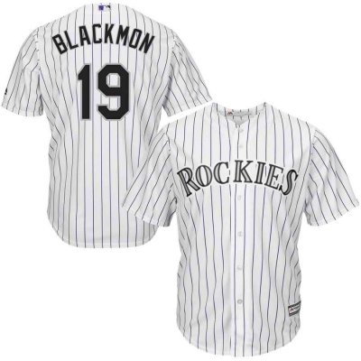 Men's Colorado Rockies  #19 Charlie Blackmon White Cool Base Stitched MLB Jersey