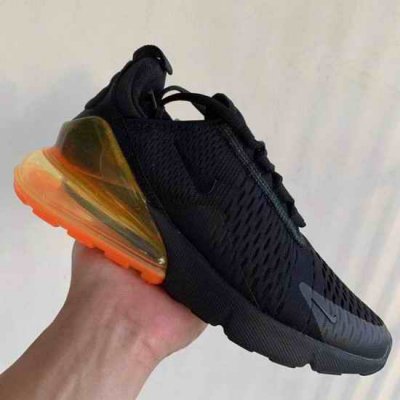 Men's Hot sale Running weapon Air Max 270 Black/Orange Shoes 0106