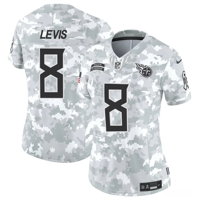 Women's Tennessee Titans #8 Will Levis 2024 F.U.S.E Arctic Camo Salute to Service Limited Stitched Football Jersey(Run Small)