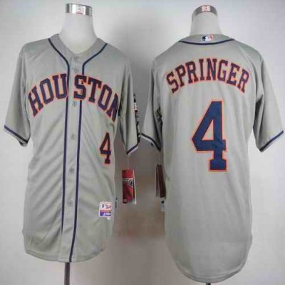 Astros #4 George Springer Grey Cool Base Stitched MLB Jersey