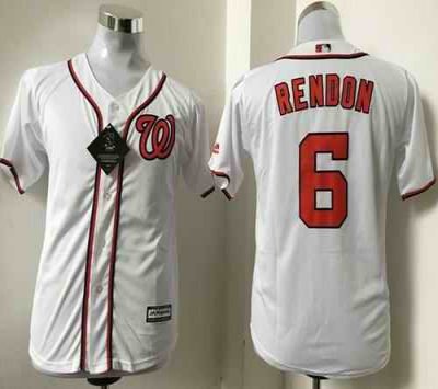 Nationals #6 Anthony Rendon White Cool Base Stitched Youth MLB Jersey