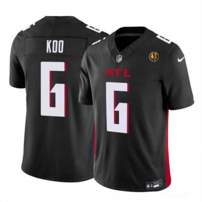 Men's Atlanta Falcons #6 Younghoe Koo Black 2023 F.U.S.E. With John Madden Patch Vapor Limited Stitched Football Jersey