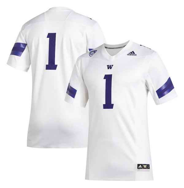 Men's Washington Huskies #1 John Ross White Stitched NCAA Jersey