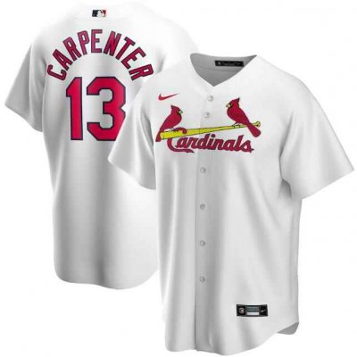 Men's St. Louis Cardinals #13 Matt Carpenter White Cool Base Stitched Jersey