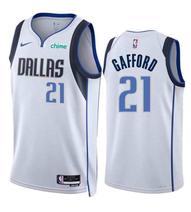 Men's Dallas Mavericks #21 Daniel Gafford White Association Edition  Stitched Basketball Jersey