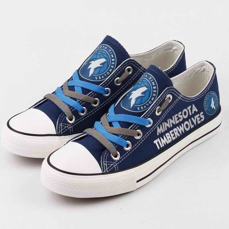 Women's and Youth Minnesota Timberwolves Repeat Print Low Top Sneakers 001