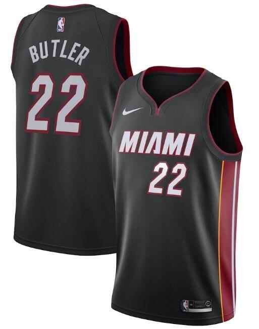 Men's Miami Heat #22 Jimmy Butler Black Icon Edition Stitched NBA Jersey