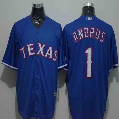 Rangers #1 Elvis Andrus Blue New Cool Base Stitched MLB Jersey