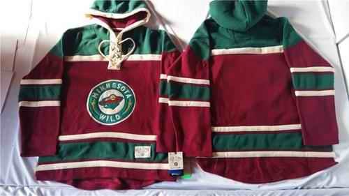 Wild Blank Red Sawyer Hooded Sweatshirt Stitched NHL Jersey