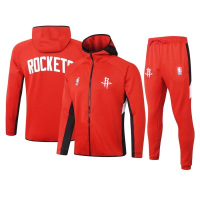 Men's Houston Rockets Red Warmup Hoodiesuit