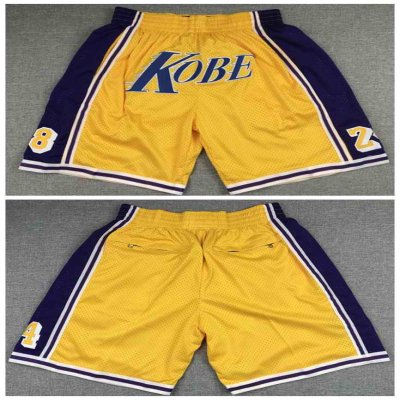 Men's Los Angeles Lakers Yellow Shorts (Run Small)