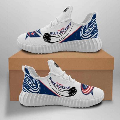 Men's Columbus Blue Jackets Mesh Knit Sneakers/Shoes 002