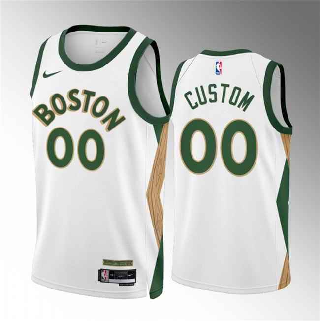 Men's Boston Celtics Active Pllayer Custom White 2023/24 City Edition Stitched Basketball Jersey