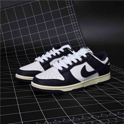 Men's Dunk Low Navy/White Shoes 0292