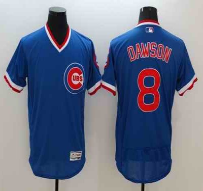 Cubs #8 Andre Dawson Blue Flexbase Authentic Collection Cooperstown Stitched MLB Jersey