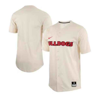 Men's Georgia Bulldogs Cream Cool Base Stitched Baseball Jersey