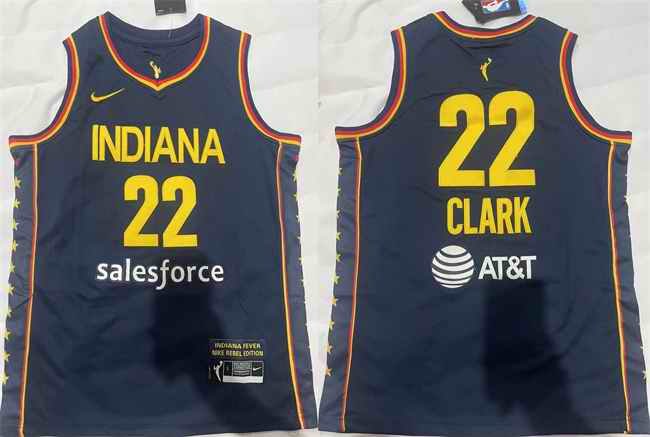 Men's Indiana Fever #22 Caitlin Clark Navy Stitched Jersey