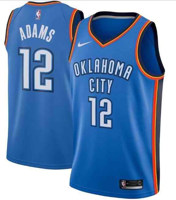 Men's Oklahoma City Thunder #12 Steven Adams Blue Icon Edition Stitched NBA Jersey