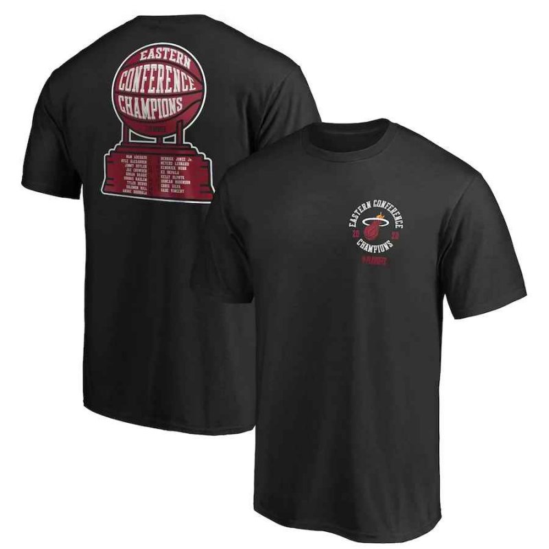 Men's Miami Heat 2020 Black Eastern Conference Champions Delivery Roster T-Shirt