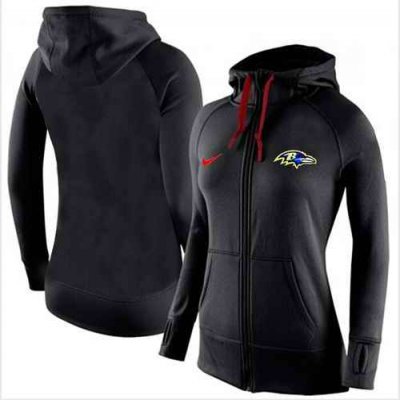 Women's Nike Baltimore Ravens Full-Zip Performance Hoodie Black