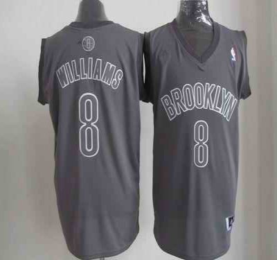 Nets #8 Deron Williams Grey Big Color Fashion Stitched NBA Jersey