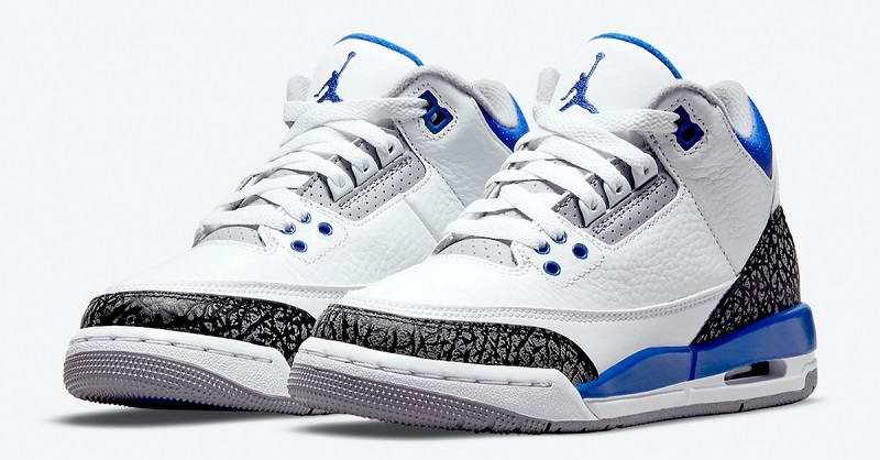 Women's Running weapon Air Jordan 3 White Blue shoes 009