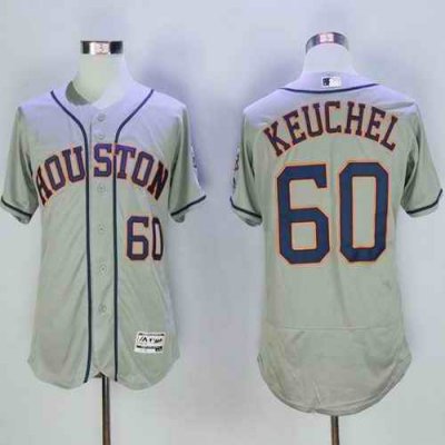 Astros #60 Dallas Keuchel Grey Flexbase Authentic Collection Stitched MLB Jersey